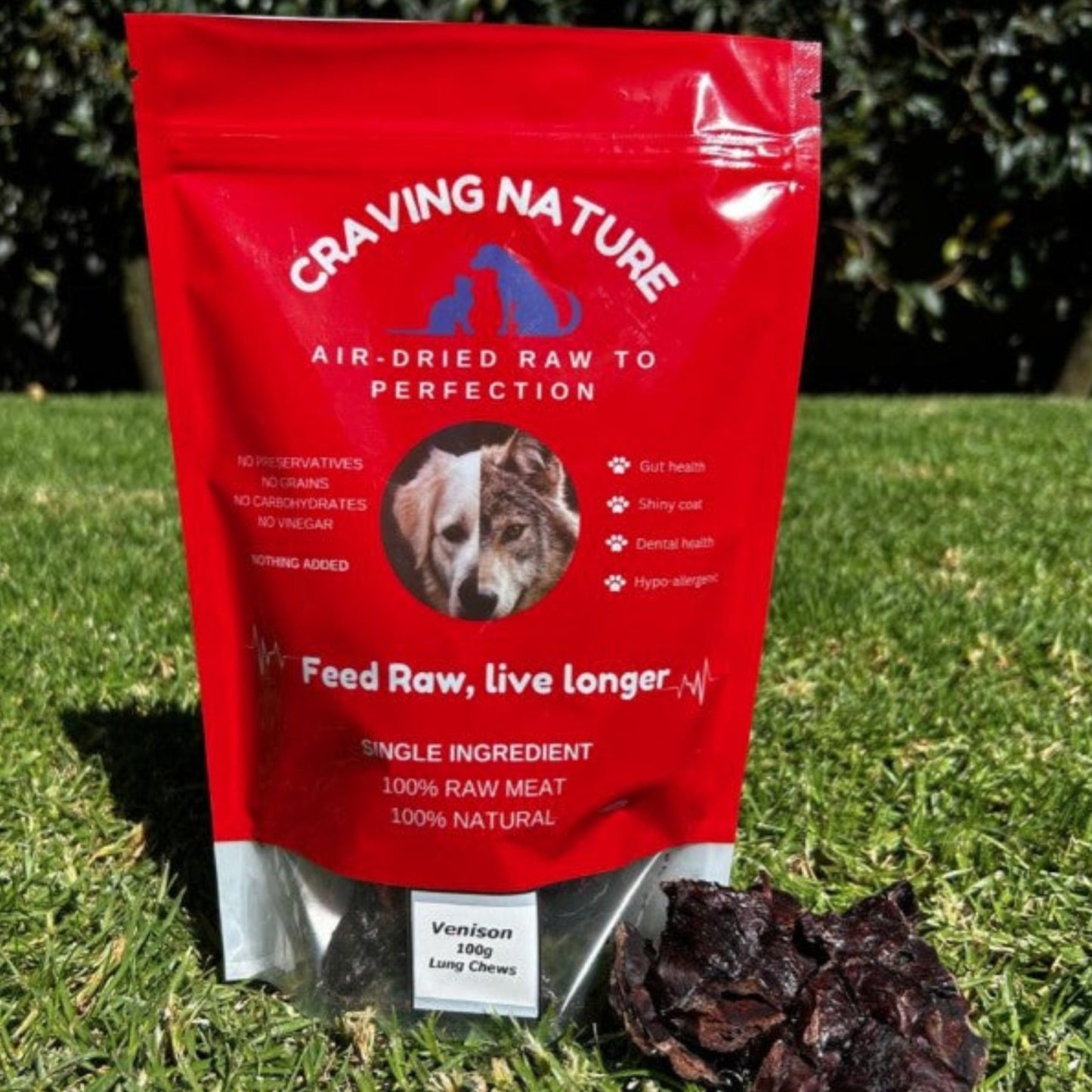 Dehydrated Venison Puppy Chews (Venison lung) - 100g