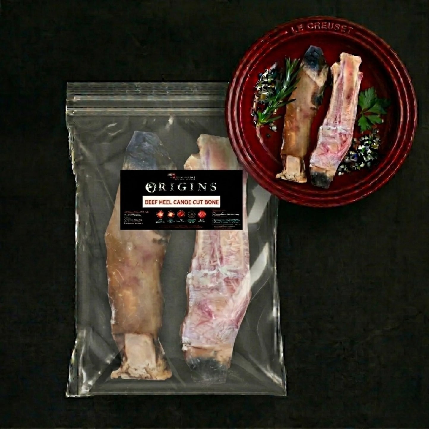 BEEF HEEL CANOE-CUT BONE - 2pc