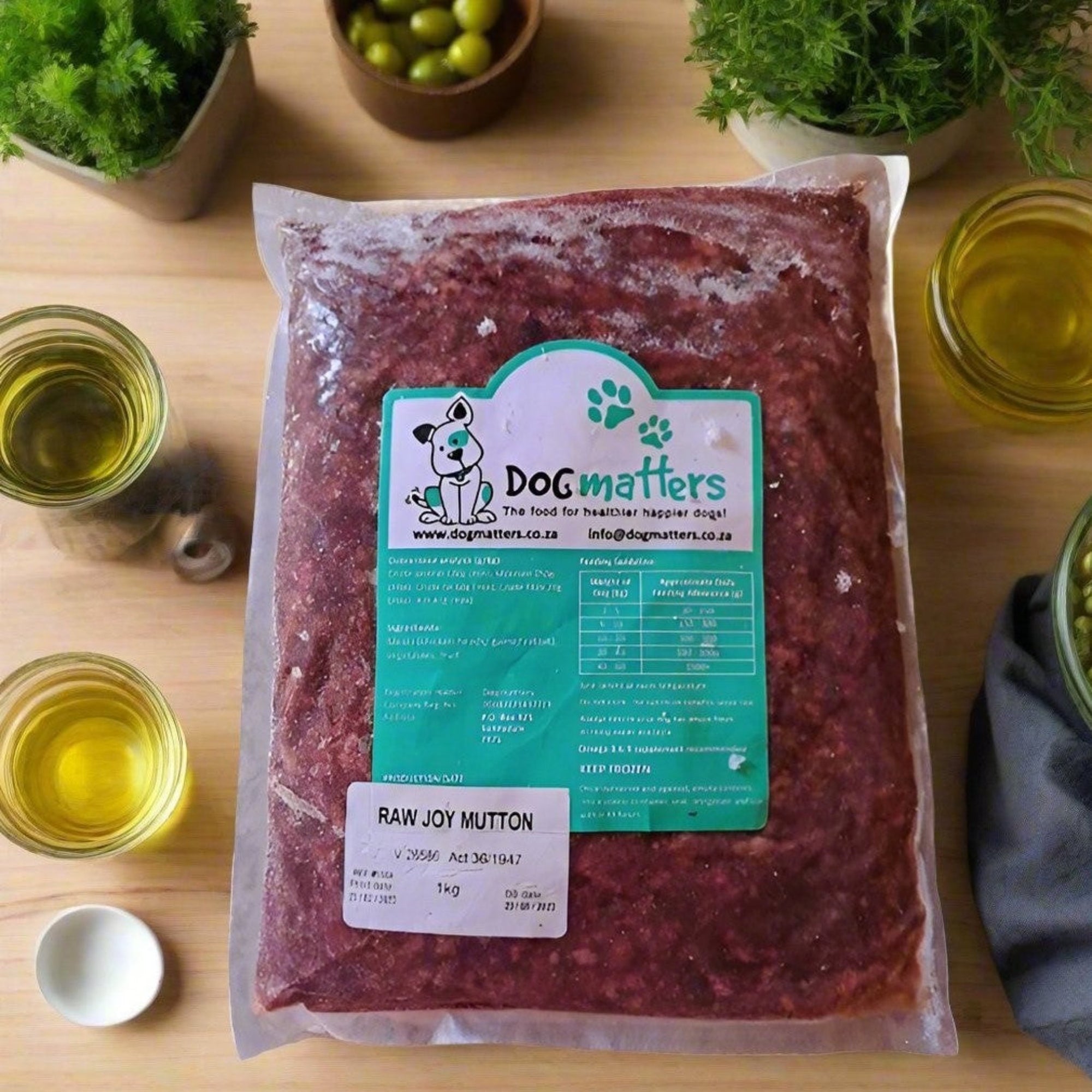 kg package of Dogmatters Mutton Meal, designed for optimal nutrition and health for all dog breeds.