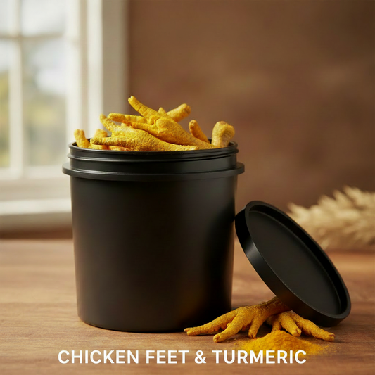 Chicken Feet & Turmeric - White Text