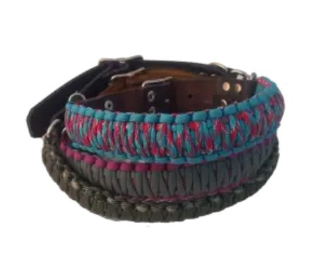 Brace-La-Knot | Dog Collar | Leather And Paracord | Medium