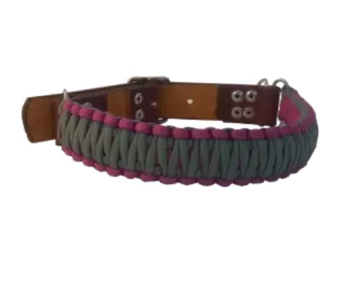 Brace-La-Knot | Dog Collar | Leather And Paracord | Medium