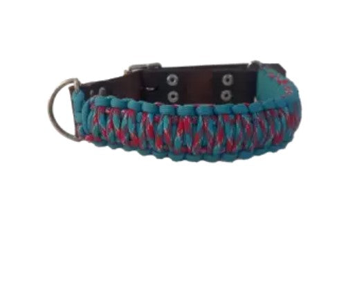 Brace-La-Knot | Dog Collar | Leather And Paracord | Small