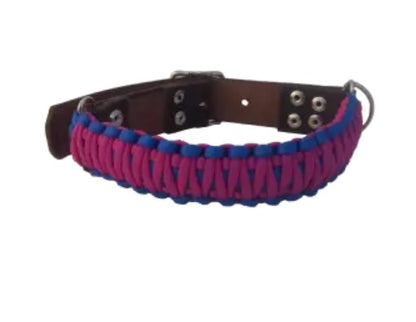 Brace-La-Knot | Dog Collar | Leather And Paracord | X-Large