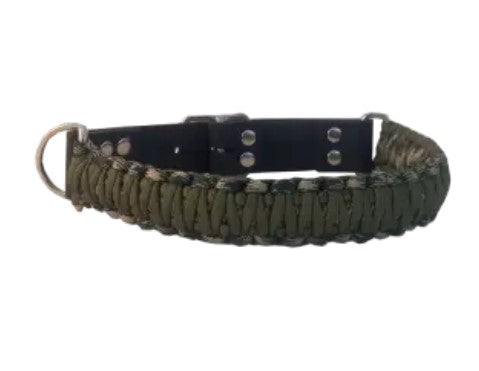 Brace-La-Knot | Dog Collar | Leather And Paracord | Large