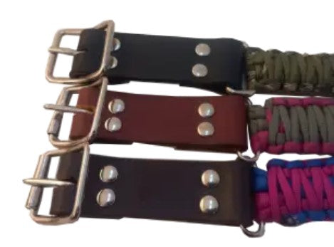 Brace-La-Knot | Dog Collar | Leather And Paracord | Large