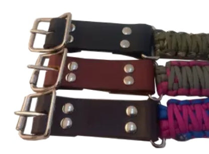 Brace-La-Knot | Dog Collar | Leather And Paracord | Small