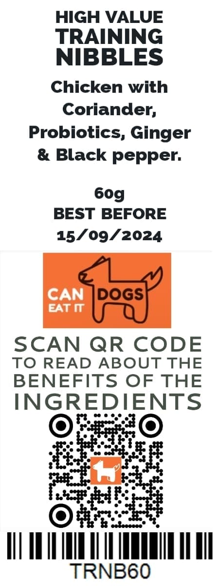 High value training nibbles - chicken with coriander, probiotics, ginger & black pepper (60g)