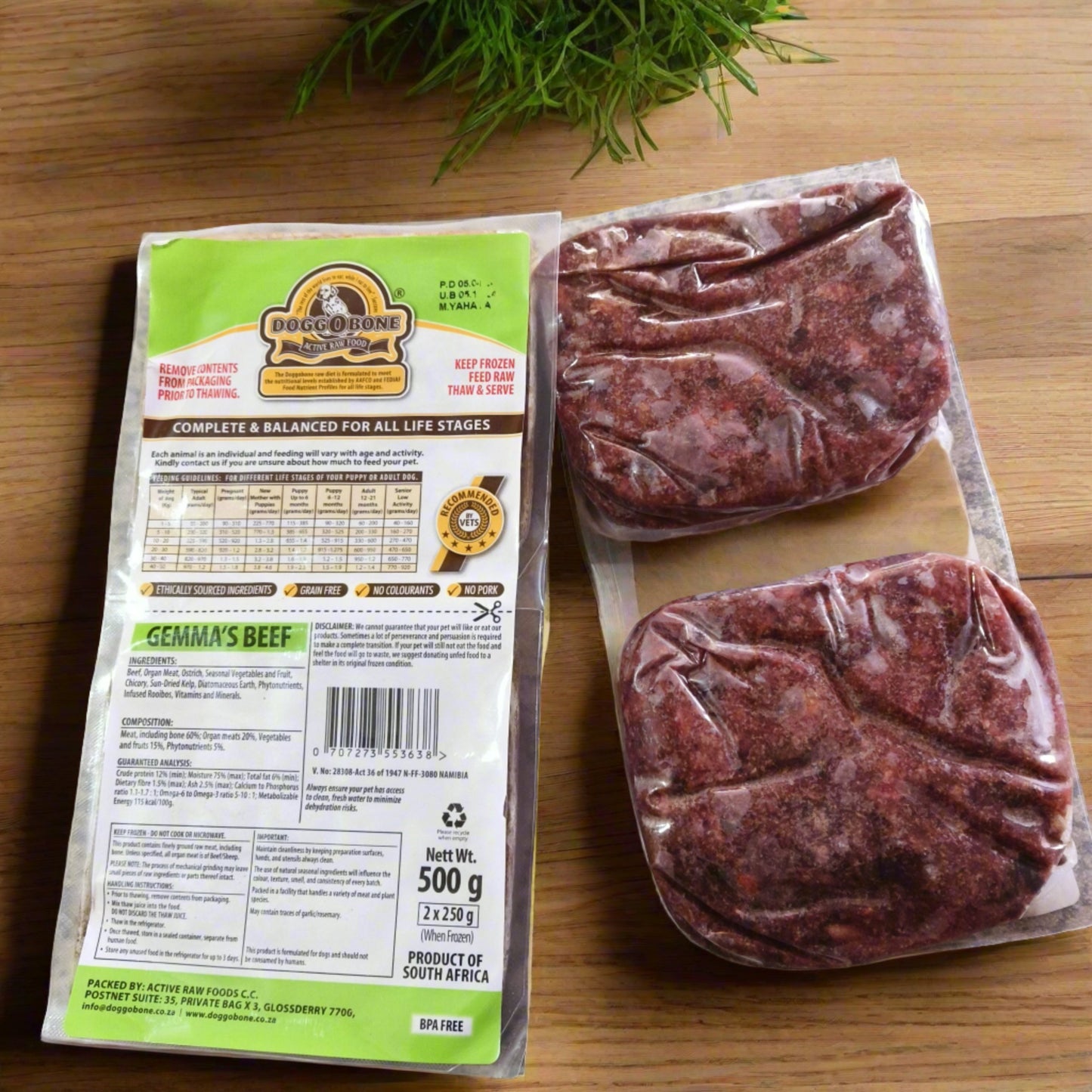 Doggobone Gemma's Beef Complete and Balance Meal (4 x 250g patties)