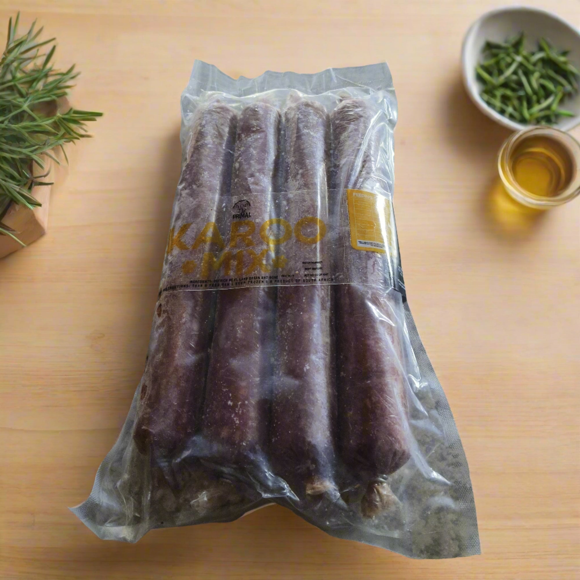 Karoo Mix (Ostrich)  (No beef or chicken) - Mini's (4 x 250g Rolls)