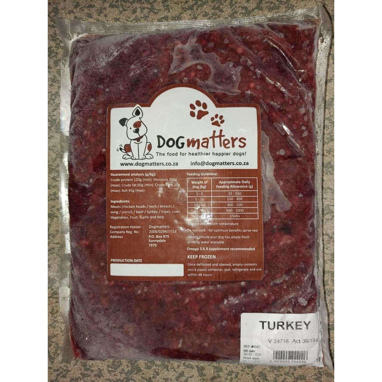 DM - Turkey for dogs - 1kg - Bracc Services