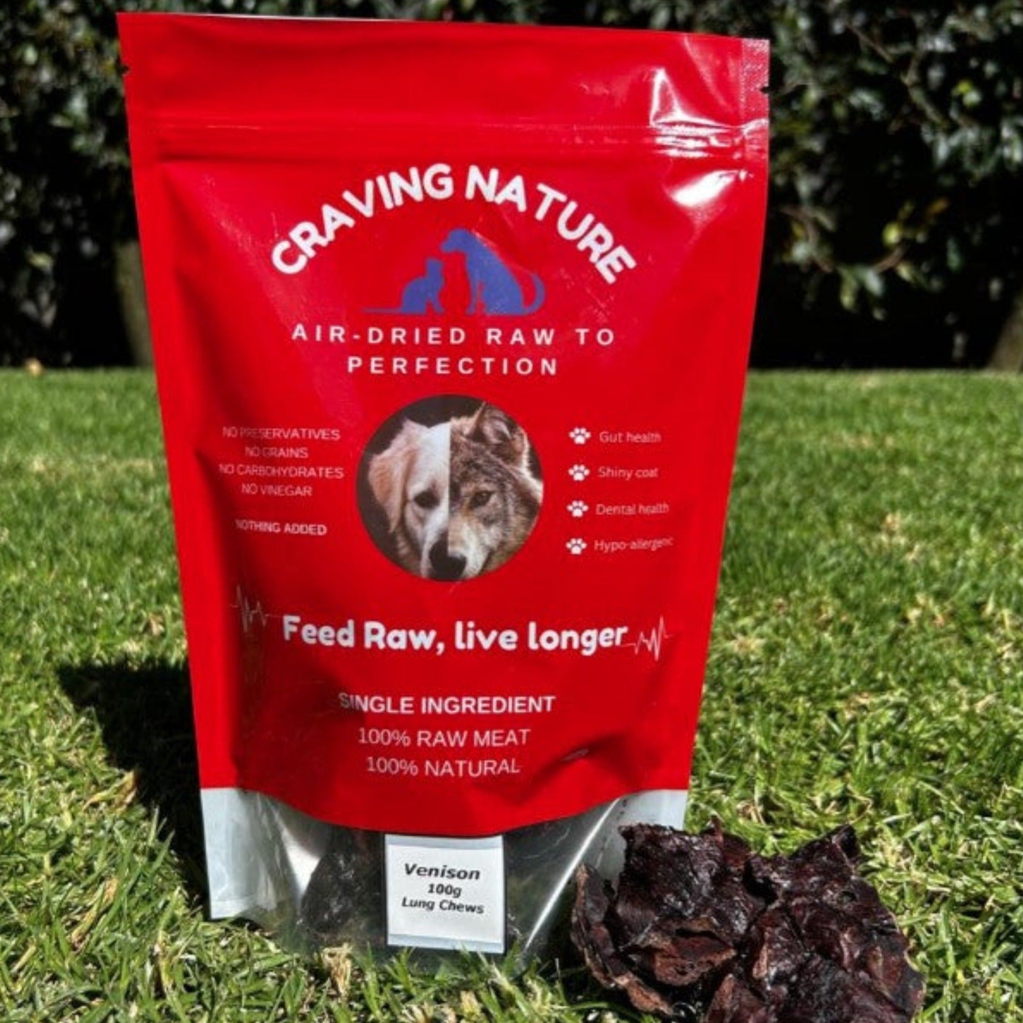 Dehydrated Venison Puppy Chews (Venison lung) - 100g