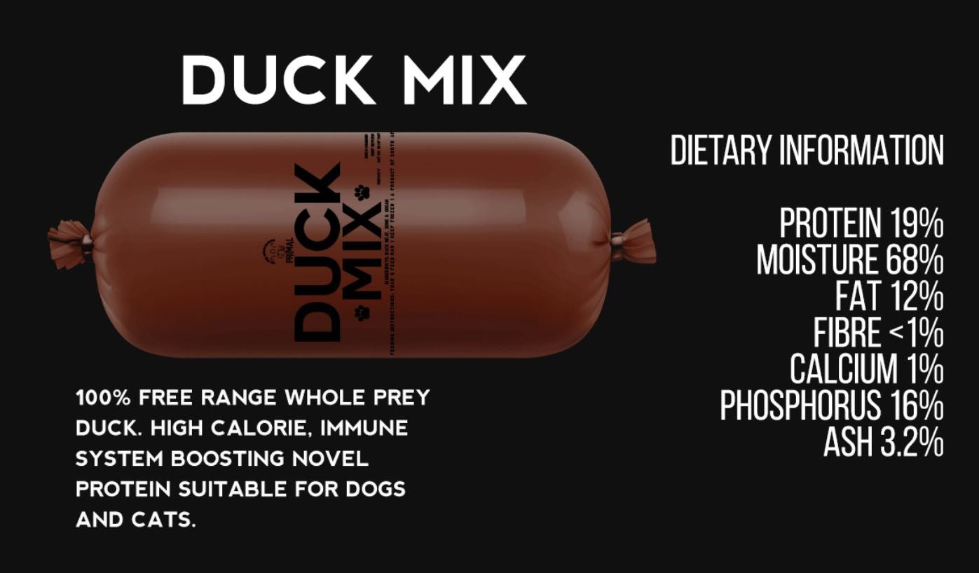 Duck mix - 1kg (No beef or chicken)
