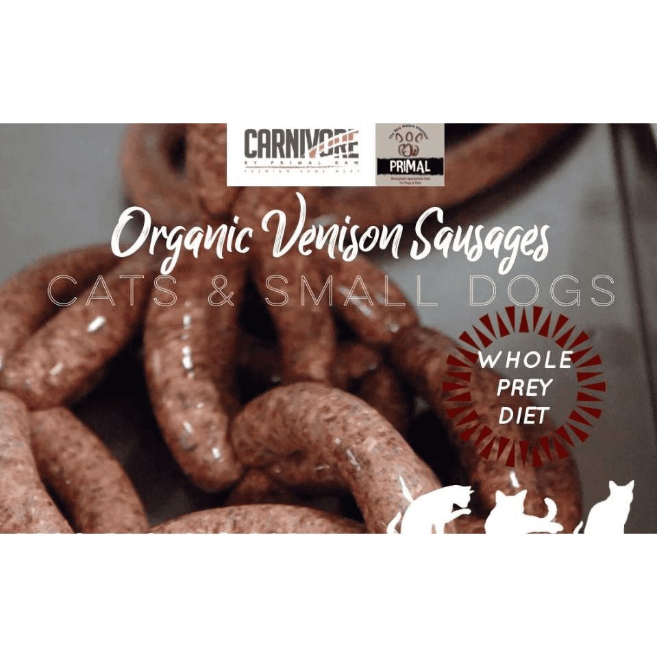 PR - Venison sausages - Raw / Frozen Treats - 500g for dogs and cats - Bracc Services